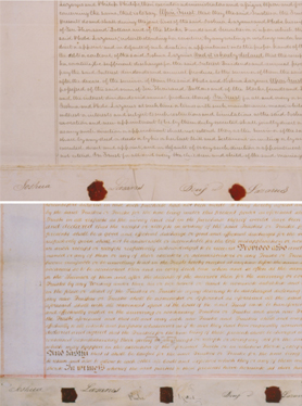 Ante- and post-nuptial documents of Joshua Lazarus and Phebe Yates, 1835 and 1836