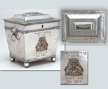 Silver charity box with hinged cover